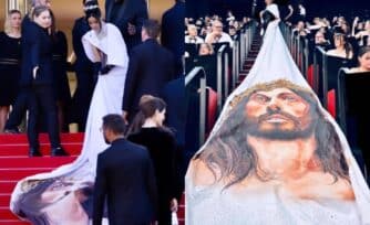 VIDEO: El espectacular vestido con el rostro de Cristo que desfiló en Cannes e intentaron censurar 