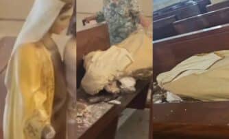 VIDEO: Hombre destruye figura de la Virgen María por "órdenes de la Santa Muerte"