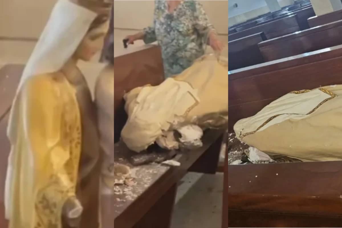 VIDEO: Hombre destruye figura de la Virgen María por “órdenes de la Santa Muerte”