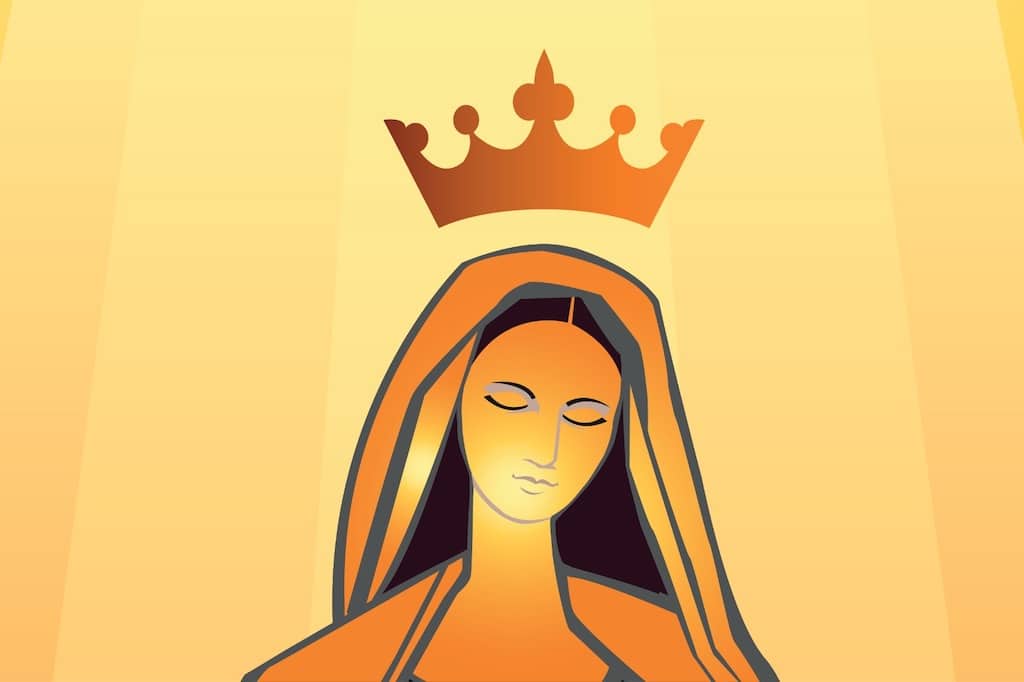 Quinto misterio glorioso: la coronación de la Virgen María como reina del Cielo / Ilustración: Desde la fe