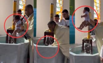 VIDEO | Sacerdote sumerge a un bebé en la pila bautismal: ¿Es válido el sacramento?