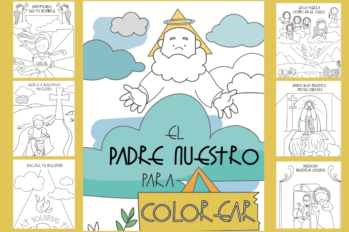 Oración del Padre nuestro para colorear (Descárgala en PDF)