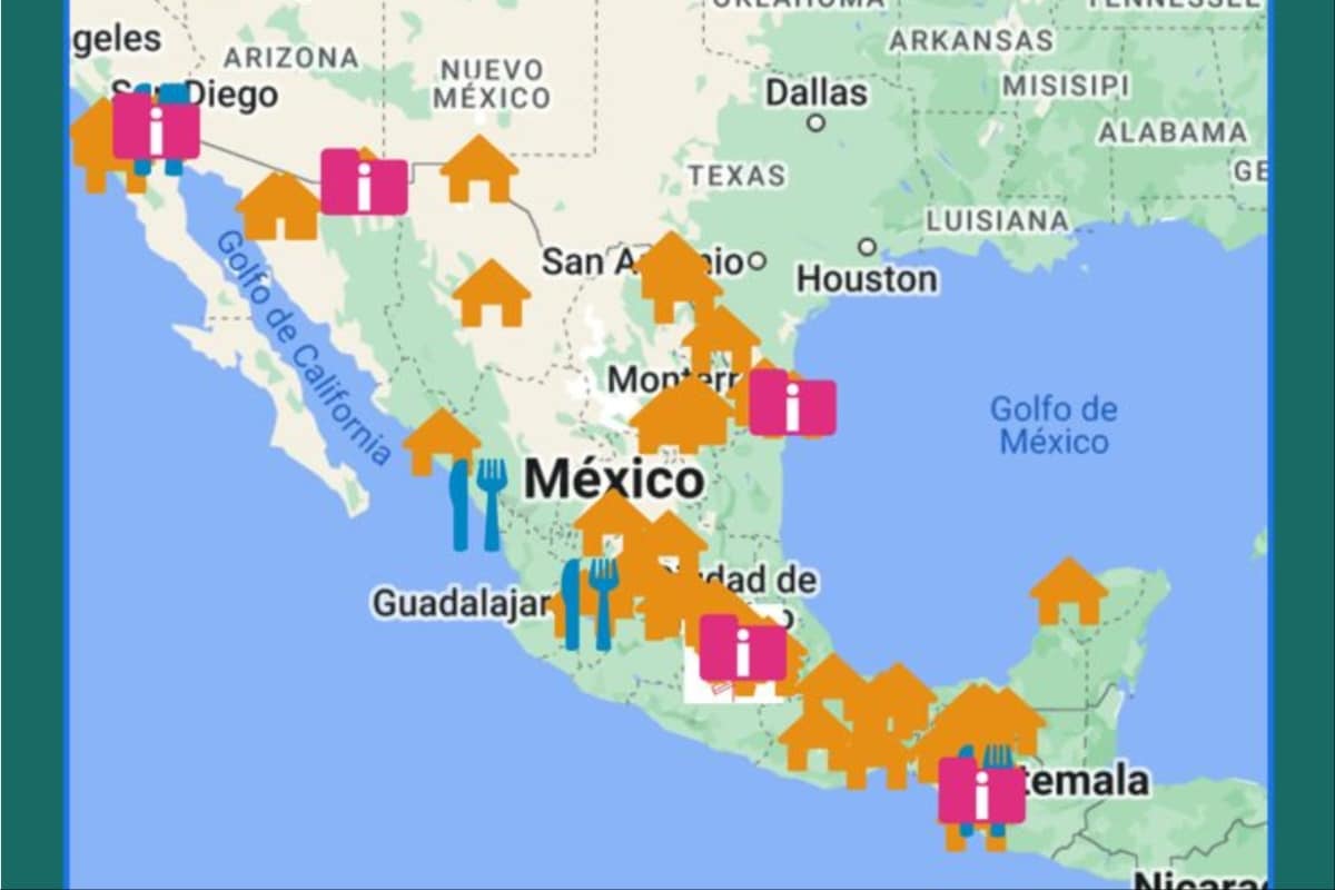 MAPA: Albergues de la Iglesia para atender a migrantes en México