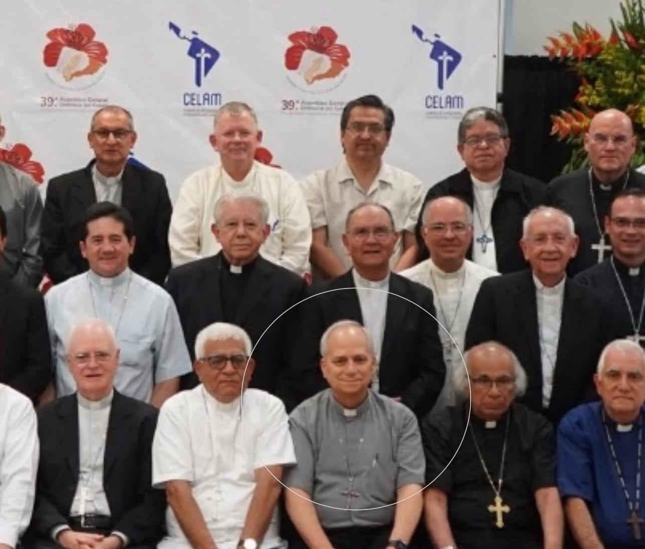 El padre Robert Prevost en la asamblea de la CELAM en 2023, en Puerto Rico.