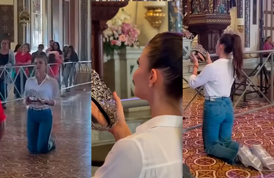 Miss Costa Rica cumple promesa y lleva su corona a la Virgen de Los Ángeles