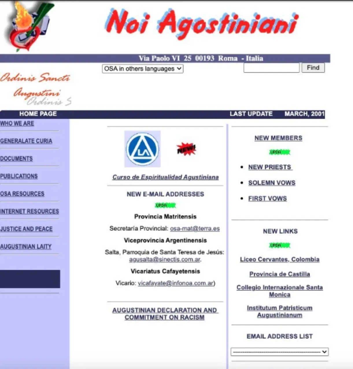 Captura de pantalla de la página web de los agustinos creada por el Papa León XIV. Foto: Christopher Hale
